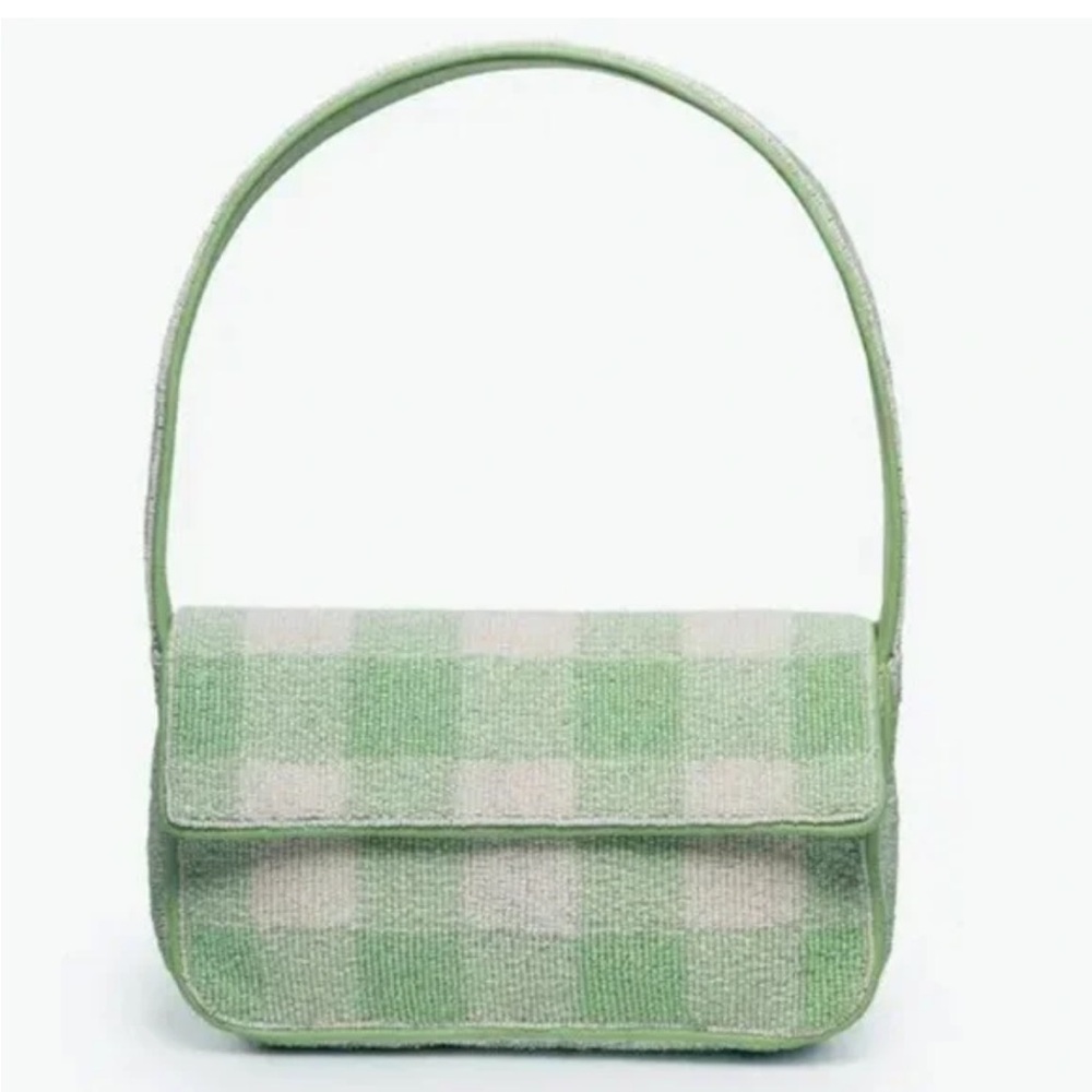 STAUD Agave Gingham Shoulder Bag
